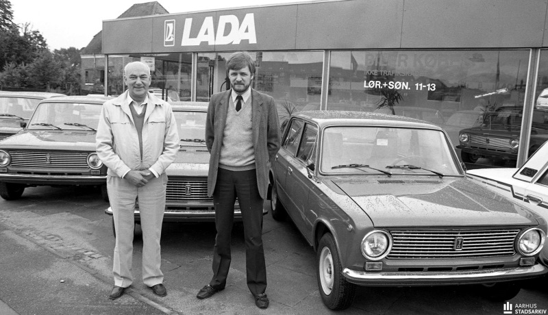 Автосалон марки Lada в Дании, 1987 год. Фото