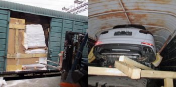Псковская таможная нашла в поезде кроссоверы Porsche Cayenne, замаскированные под моющие средства